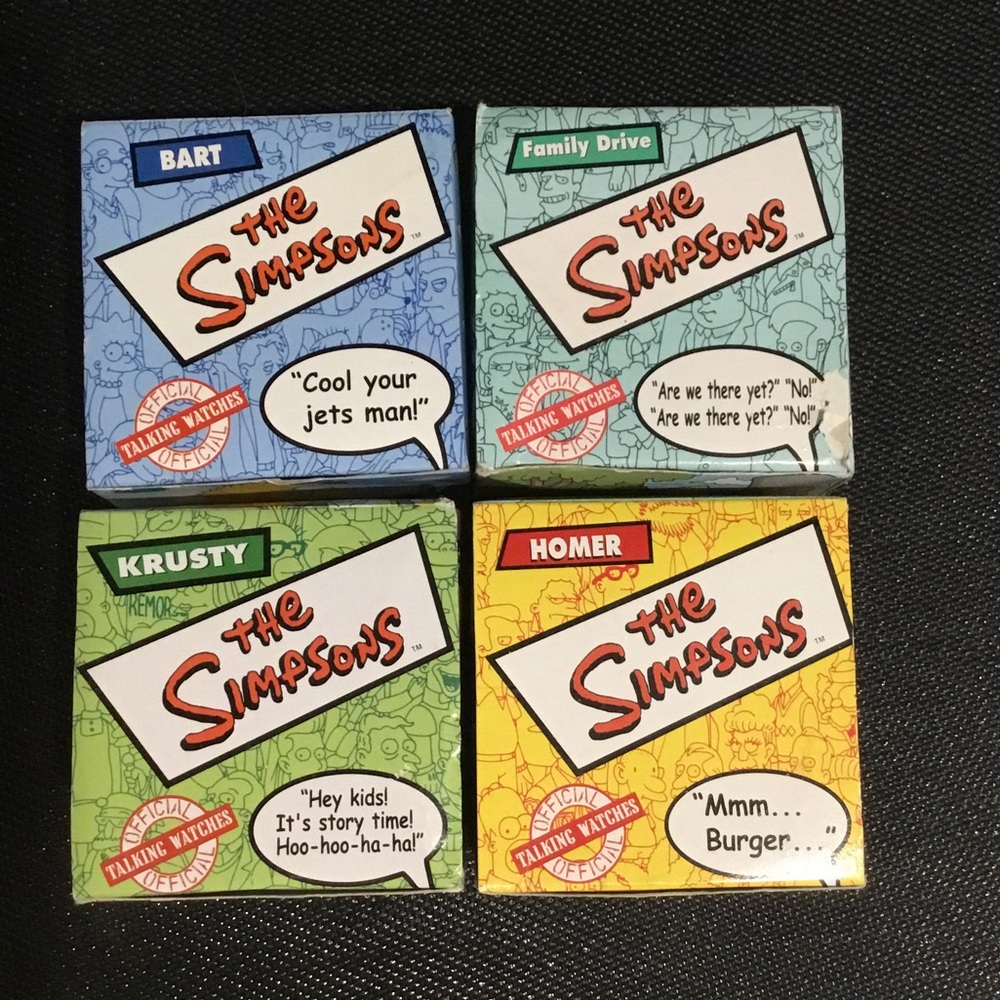 The Simpsons Collectible Watch Set - Blue, Teal, Green, Yellow